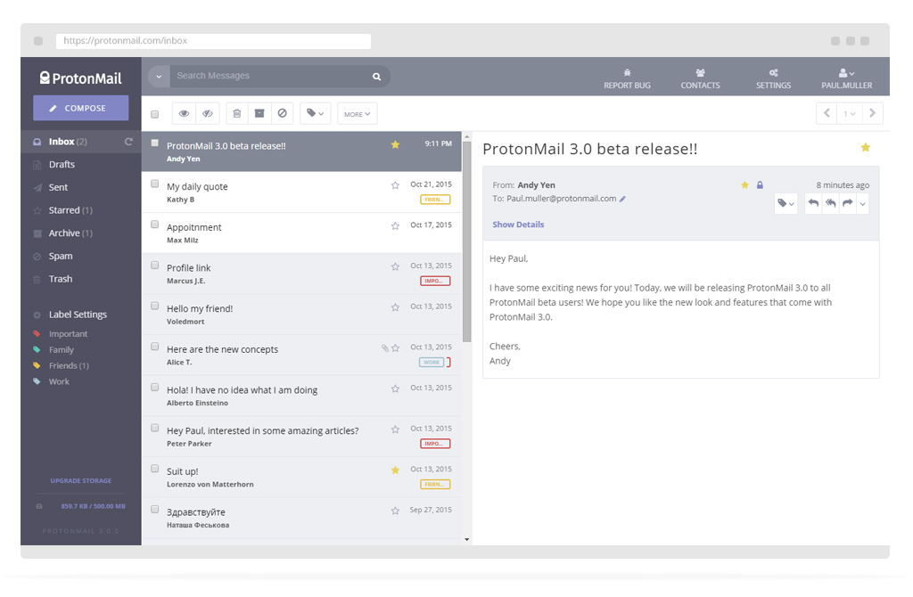 Säkrare e-post i mobiltelefonen med Protonmail 44 protonmail-secure-email-inbox