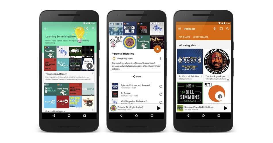 android google play music podcasts