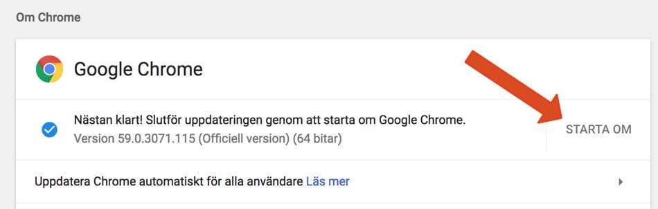 Snabba upp Google Chrome — 5 praktiska och enkla tips 47 starta-om-chrome-for-uppdatering