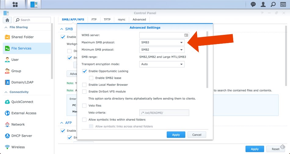 Gör din Synology NAS snabbare med SMB3 — inställningen alla glömmer 48 synology nas smb3 3