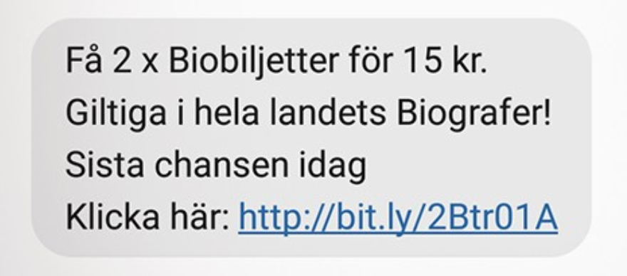 SF Bio varnar för SMS-bedrägeri - falska löften om billiga biobiljetter 44 sfbio biobiljetter bedrageri
