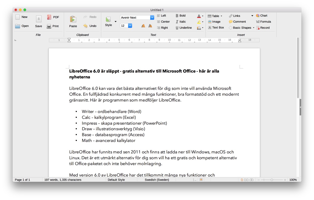 libreoffice 6 ribbon ui writer