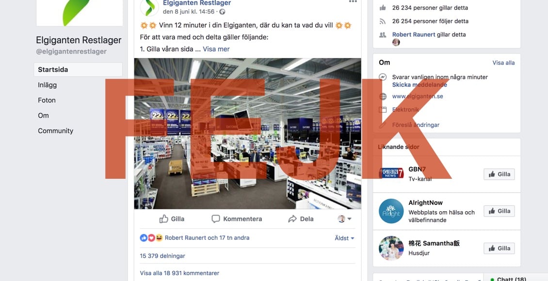Bluffarna på Facebook som du ska se upp med 43 elgiganten-restlager-facebook