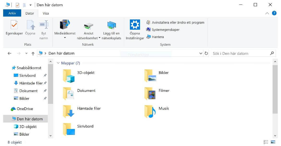 windows 10 utforskaren
