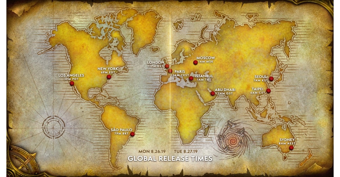 world of warcraft classic release times