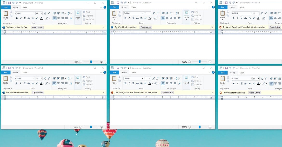 windows 10 wordpad office365 reklam