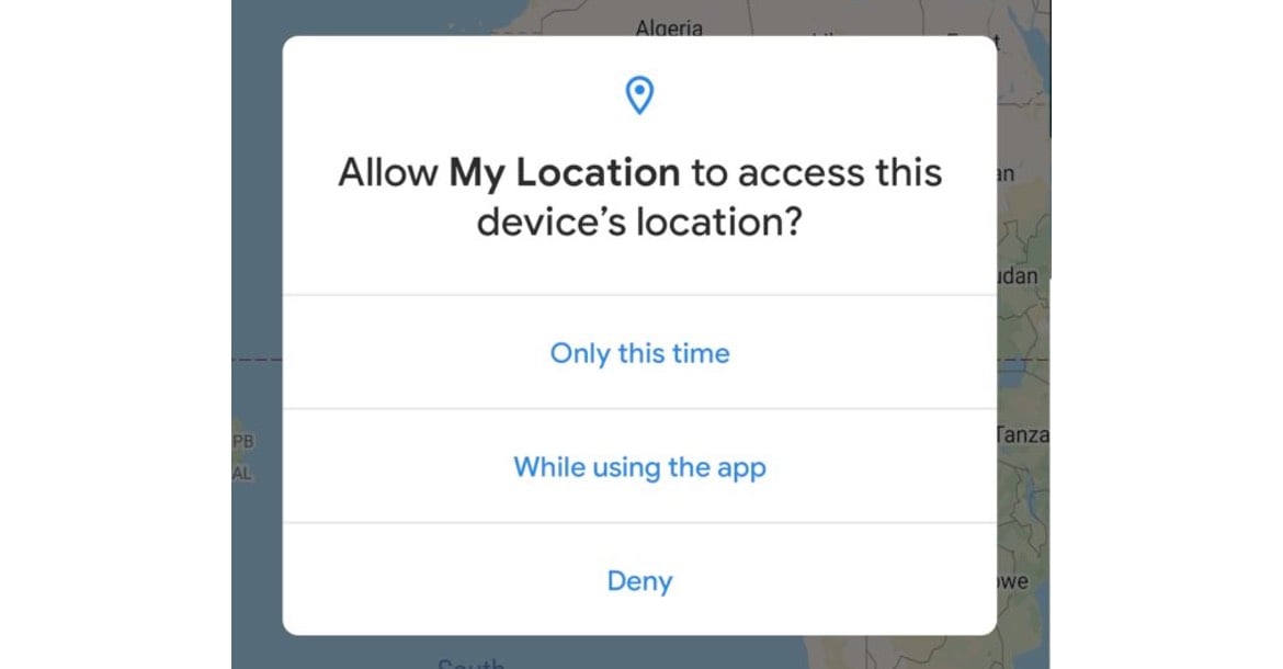 android 10 location data notification grant access