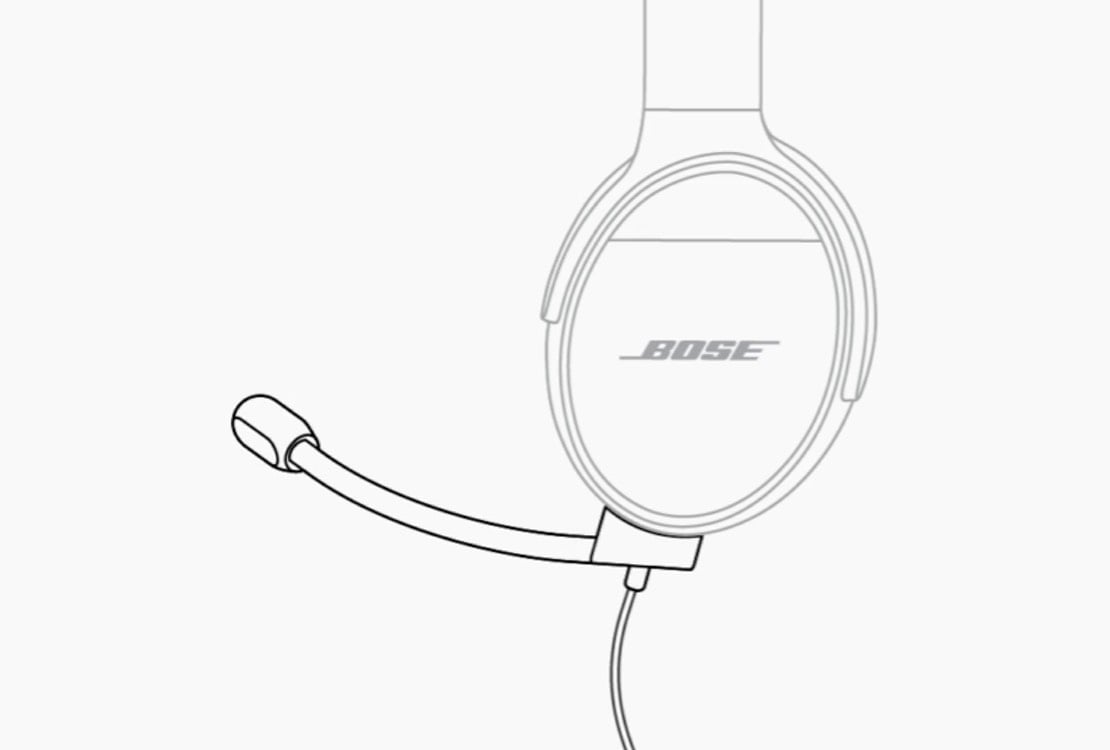 bose quietcomfort 35 ii gaming headset mic illustration