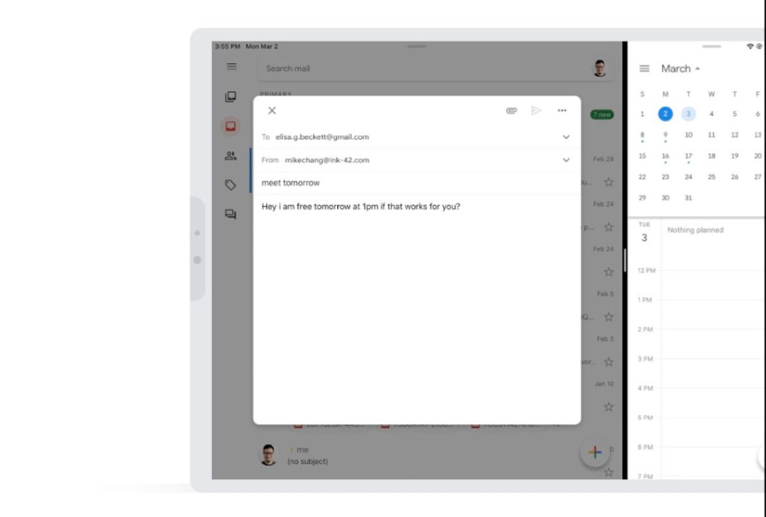 google gmail ipad split view