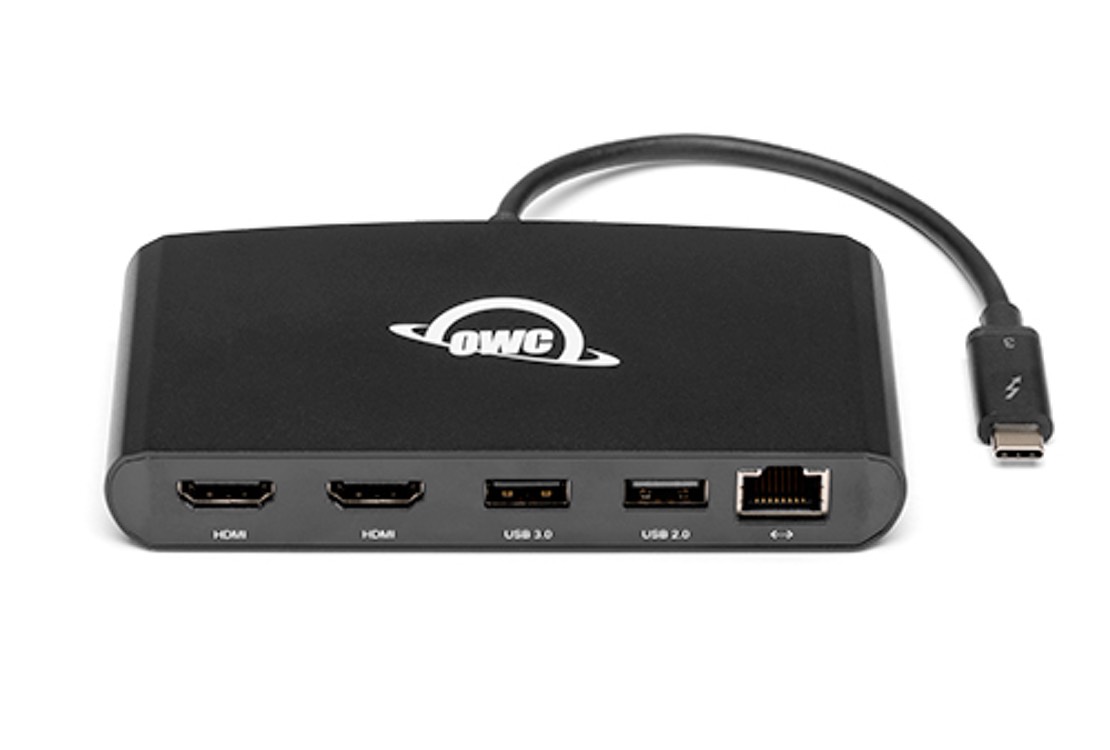 Thunderbolt-docka för Windows/Mac – dubbla HDMI, USB 3.0 & Ethernet 48 owc thunderbolt 3 mini dock 1