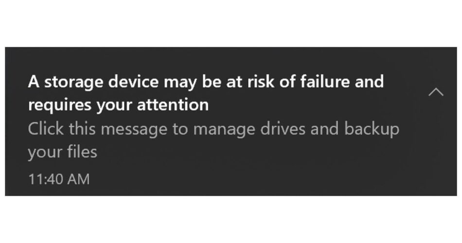windows 10 microsoft error nvme ssd varning meddelande 2020