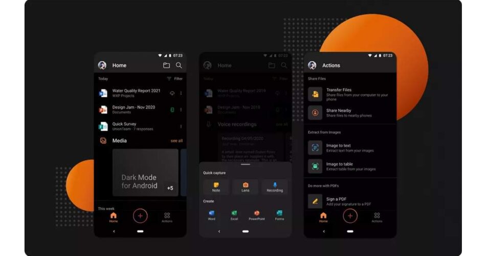 microsoft office dark mode 2021 android