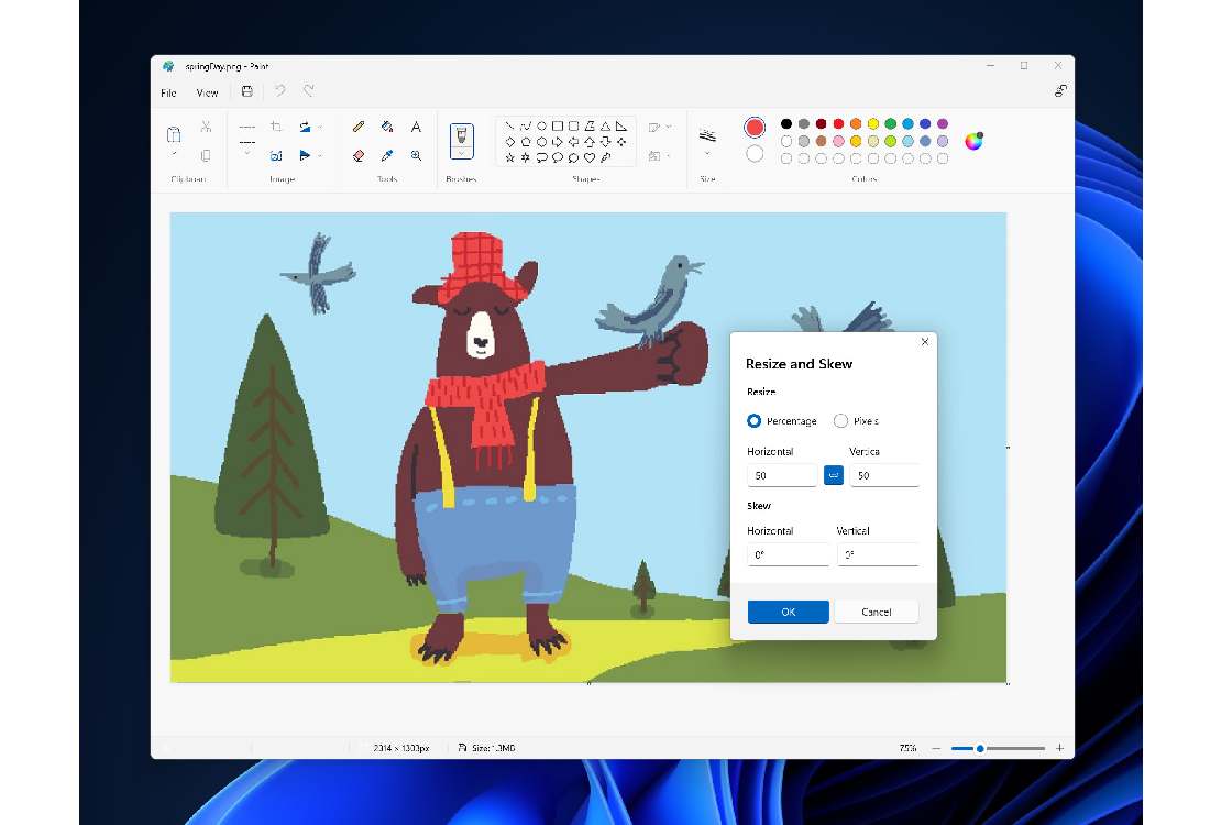 Paint för Windows 11 uppdateras med flera förbättringar 44 windows 11 paint new dialog 2021