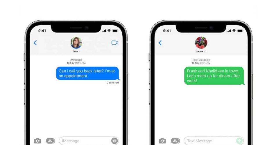 apple imessage green vs blue ios messages 2022