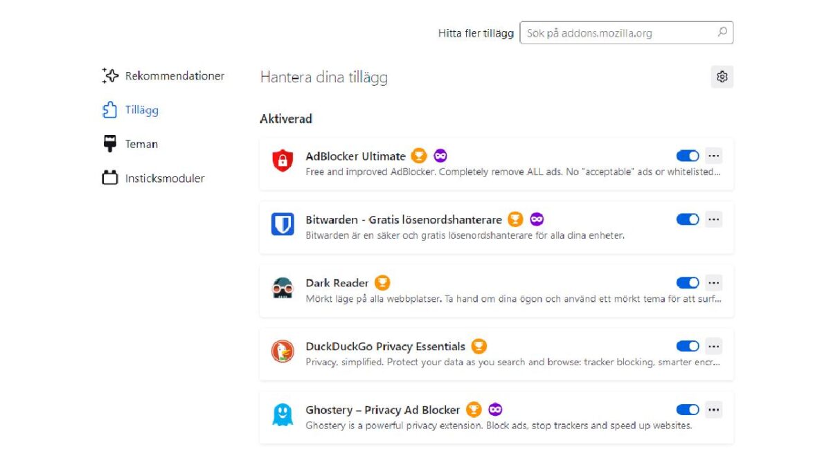 Browser plugins 2023 Firefox