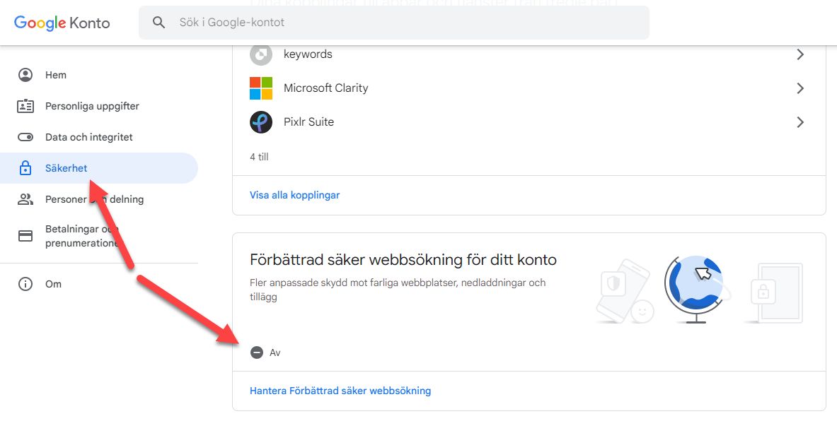 Vad är Google Förbättrad säker webbsökning / Enhanced Safe Browsing? 44 google forbattrad saker webbsokning installningar 2023