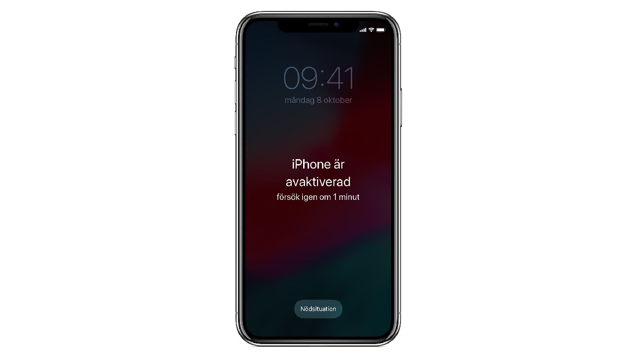 iPhone är avaktiverad försök igen om 1 minut