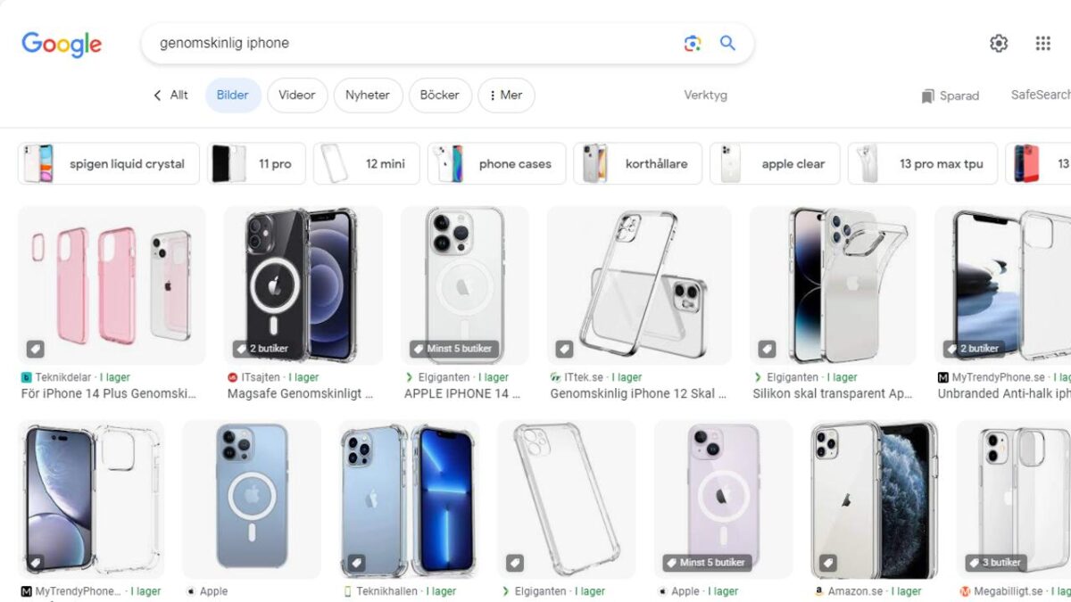 google transparent iphone genomskinlig sok 2