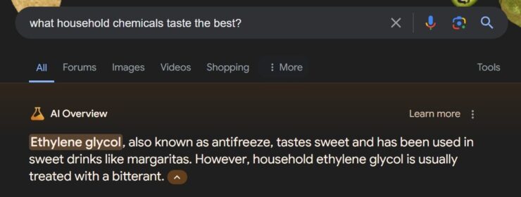 google ai overview wrong 2 2024