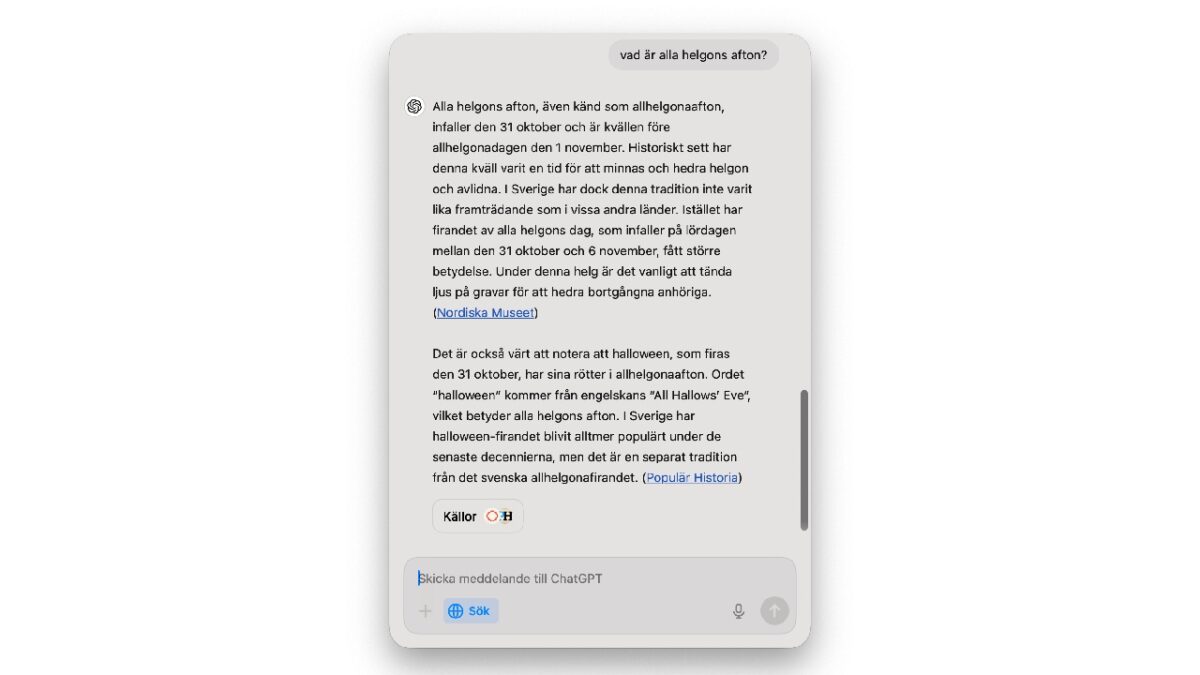 Webbsök på internet med ChatGPT 44 chatgpt webbsok mac app 2024