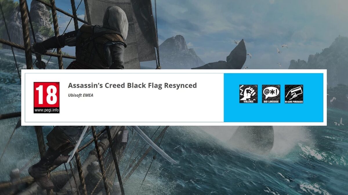 Assassin's Creed Black Flag Resynced avslöjad av PEGI-rating 44 assassins creed black flag resynced rating