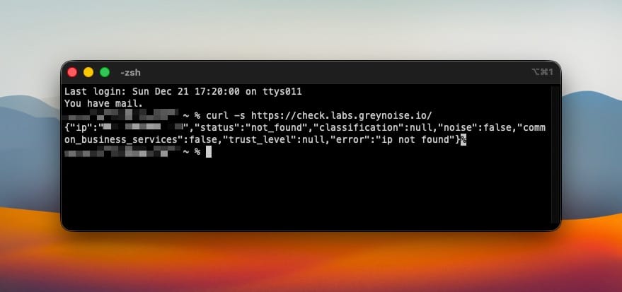 check labs greynoise 2025 curl
